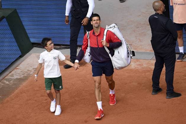 Novak Djokovic (Srb) TENNIS : Roland Garros 2023 - Finale Messieurs - Paris - 11 06 2023 JBAutissier Panoramic 