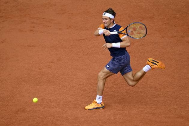 Casper Ruud (Nor) TENNIS : Roland Garros 2023 - Finale Messieurs - Paris - 11 06 2023 JBAutissier Panoramic 