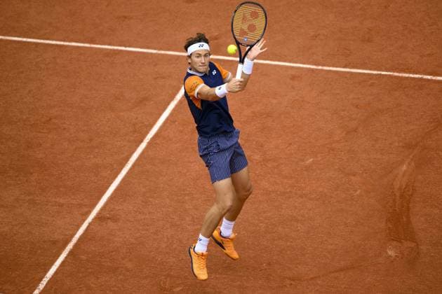 Casper Ruud (Nor) TENNIS : Roland Garros 2023 - Finale Messieurs - Paris - 11 06 2023 JBAutissier Panoramic 