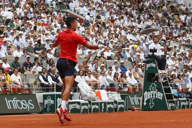 Novak Djokovic Vs Casper Ruud - Finale Simple Messieurs TENNIS : Roland-Garros 2023 - Paris - 11 06 2023 MichaelBaucher Panoramic 