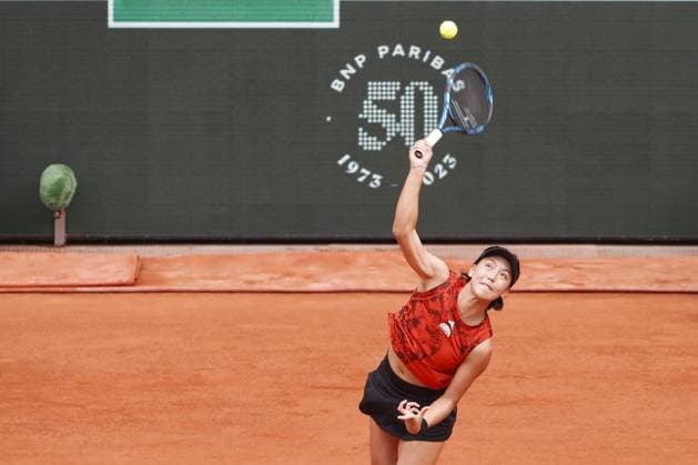 Su Wei Hsieh - Xinyu Wang Vs Leylah Fernandez - Taylor Townsend - Finale Double Dames TENNIS : Roland-Garros 2023 - Paris - 11 06 2023 MichaelBaucher Panoramic 