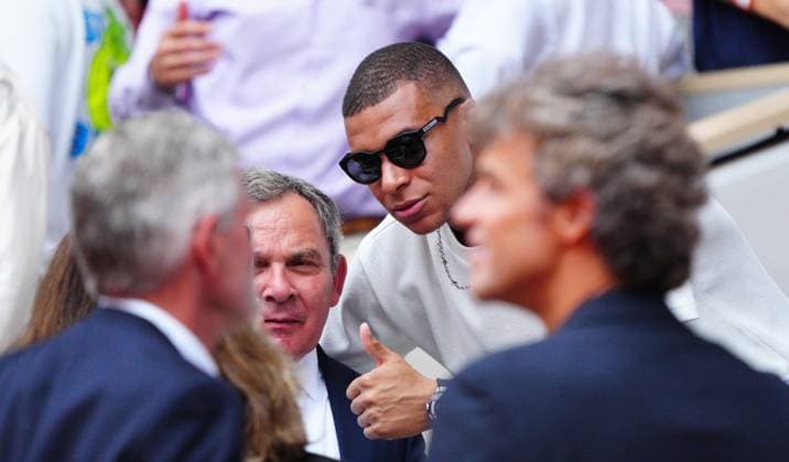 Mandatory Credit: Photo by Javier Garcia Shutterstock (13949284ae) Kylian MBappe in the President s Box French Open Tennis, Day 15, Roland Garros, Paris, France - 11 June 2023 French Open Tennis, Day 15, Roland Garros, Paris, France - 11 June 2023  Copyright: xJavierxGarcia Shutterstockx 13949284ae