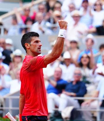 Mandatory Credit: Photo by Javier Garcia Shutterstock (13949284ar) Novak Djokovic celebrates French Open Tennis, Day 15, Roland Garros, Paris, France - 11 June 2023 French Open Tennis, Day 15, Roland Garros, Paris, France - 11 June 2023  Copyright: xJavierxGarcia Shutterstockx 13949284ar