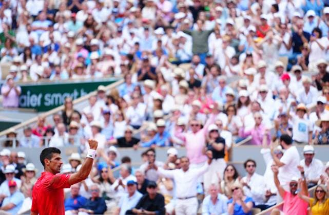 Mandatory Credit: Photo by Javier Garcia Shutterstock (13949284as) Novak Djokovic celebrates French Open Tennis, Day 15, Roland Garros, Paris, France - 11 June 2023 French Open Tennis, Day 15, Roland Garros, Paris, France - 11 June 2023  Copyright: xJavierxGarcia Shutterstockx 13949284as