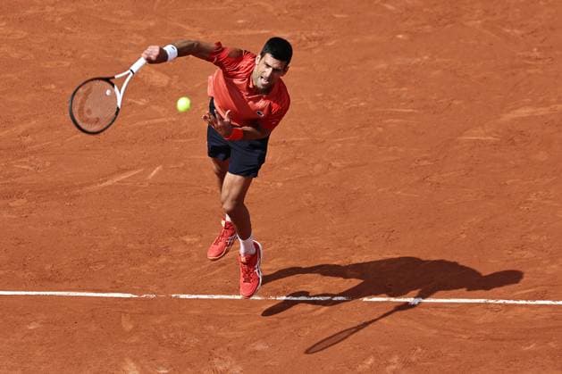 Novak Djokovic, SRB, during final of 2023 French Open at Roland Garros, Paris, 11 06 2023