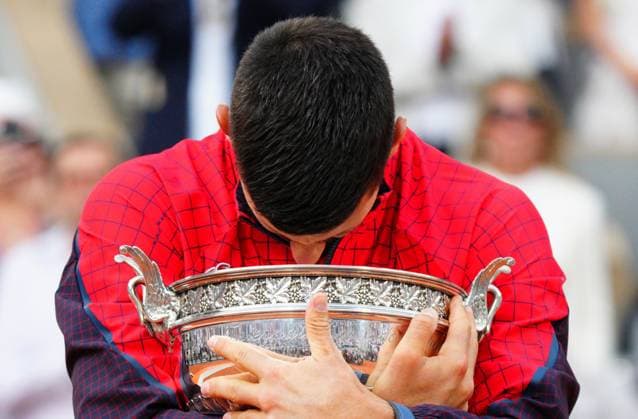Mandatory Credit: Photo by Javier Garcia Shutterstock (13949284bk) Novak Djokovic celebrates winning the French Open, his 23rd Grand Slam of his career French Open Tennis, Day 15, Roland Garros, Paris, France - 11 June 2023 French Open Tennis, Day 15, Roland Garros, Paris, France - 11 June 2023  Copyright: xJavierxGarcia Shutterstockx 13949284bk