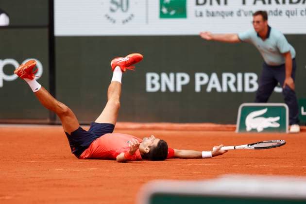 Novak Djokovic cheers after victory, jubilation, joy, emotion Copyright: xJuergenxHasenkopfx