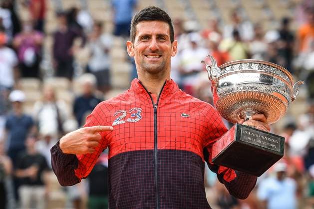 June 11, 2023, Paris, France, France: Novak DJOKOVIC of Serbia celebrates his victory with the trophy during the fifteenth day of Roland-Garros 2023, French Open 2023, Grand Slam tennis tournament at the Roland-Garros Stadium on June 11, 2023 in Paris, France. Paris France - ZUMAm308 20230611_zsp_m308_012 Copyright: xMatthieuxMirvillex