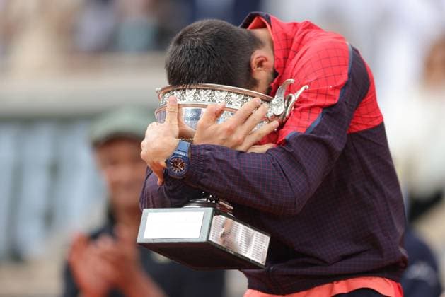 Novak Djokovic, SRB, after final of 2023 French Open at Roland Garros, Paris, 11 06 2023