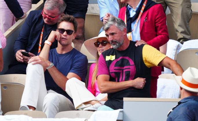 Mandatory Credit: Photo by Javier Garcia Shutterstock (13949284ce) Tom Brady in the Novak Djokovic player box French Open Tennis, Day 15, Roland Garros, Paris, France - 11 June 2023 French Open Tennis, Day 15, Roland Garros, Paris, France - 11 June 2023  Copyright: xJavierxGarcia Shutterstockx 13949284ce