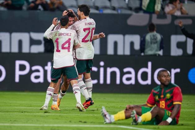 RECORD DATE NOT STATED Seleccion Mexico 2023 Mexico vs Cameroon Kevin Alvarez celebrates his goal 2-2 of Mexico during the game Mexico (Mexican national team, Nationalteam vs Cameroon, corresponding to the Friendly match, at Snapdragon Stadium, on June 10, 2023. <br><br> Kevin Alvarez celebra su gol de Mexico durante el partido Mexico (Seleccion Mexicana) vs Camerun, correspondiente al Partido Amistoso de preparacion, en el Estadio Snapdragon, el 10 de junio de 2023. SAN DIEGO CALIFORNIA ESTADOS UNIDOS  Copyright: xJorgexMartinezx 20230610230944_SMN_23_AM_MEX_CAM_ALVAREZ324