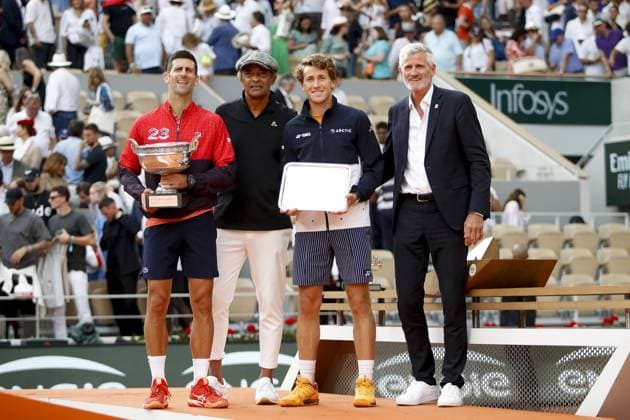 Novak Djokovic Vs Casper Ruud - Finale Simple Messieurs TENNIS : Roland-Garros 2023 - Paris - 11 06 2023 MichaelBaucher Panoramic 