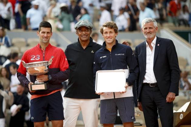 Novak Djokovic Vs Casper Ruud - Finale Simple Messieurs TENNIS : Roland-Garros 2023 - Paris - 11 06 2023 MichaelBaucher Panoramic 