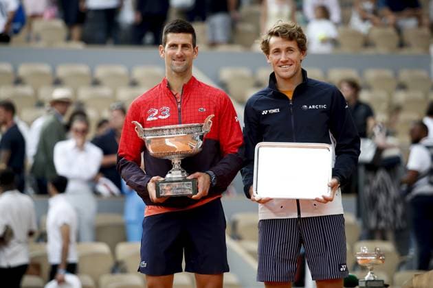 Novak Djokovic Vs Casper Ruud - Finale Simple Messieurs TENNIS : Roland-Garros 2023 - Paris - 11 06 2023 MichaelBaucher Panoramic 