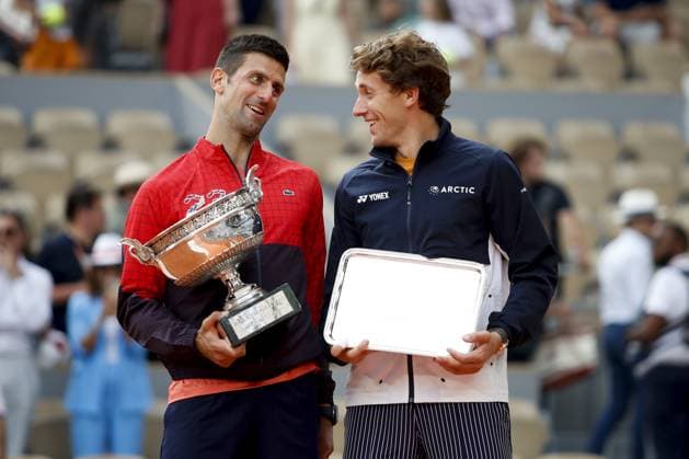 Novak Djokovic Vs Casper Ruud - Finale Simple Messieurs TENNIS : Roland-Garros 2023 - Paris - 11 06 2023 MichaelBaucher Panoramic 