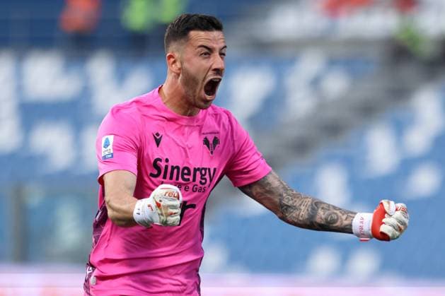 LORENZO MONTIPO, Hellas Verona, Serie A, 2022-23, Spareggio, Spezia vs Hellas Verona 1-3, 11-06-2023, Esultanza, Celebration SERIE A 2022-23 SPAREGGIO SPEZIA-HELLAS VERONA 1-3