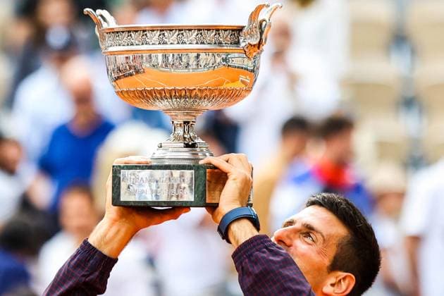 2023 French Open - Day Fifteen Novak DJOKOVIC (SER) holds the winners trophy after victory against Casper RUUD (NOR) on Philippe-CHATRIER court in the French Open Roland Garros 2013 Men s singles final, on June 11, 2023, in Paris, France. Paris France  Copyright: xIbrahimxEzzatx originalFilename:ezzat-notitle230611_npqad.jpg