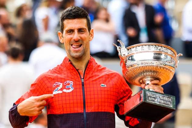 2023 French Open - Day Fifteen Novak DJOKOVIC (SER) holds the winners trophy after victory against Casper RUUD (NOR) on Philippe-CHATRIER court in the French Open Roland Garros 2013 Men s singles final, on June 11, 2023, in Paris, France. Paris France  Copyright: xIbrahimxEzzatx originalFilename:ezzat-notitle230611_np0yT.jpg