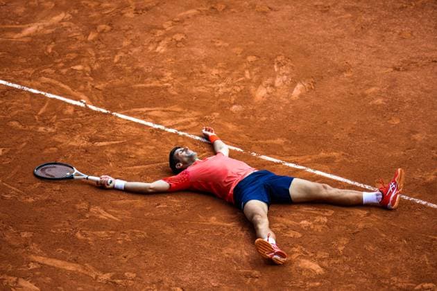 2023 French Open - Day Fifteen Novak DJOKOVIC (SER) reacts after he wins his match against Casper RUUD (NOR) on Philippe-CHATRIER court in the French Open Roland Garros 2013 Men s singles final, on June 11, 2023, in Paris, France. Paris France  Copyright: xIbrahimxEzzatx originalFilename:ezzat-notitle230611_npkp0.jpg