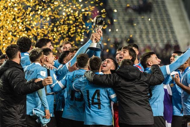 Fifa U20 World Cup Final Uruguay U20 v Italy U20 Uruguay team after the Fifa U20 World Cup Final match Uruguay U20 vs Italy U20 at La Plata Stadium, Tolosa, Argentina, 11th June 2023 (Photo by Mateo Occhi News Images) Tolosa La Plata Stadium La Plata Argentina Copyright: xMateoxOcchi NewsxImagesx