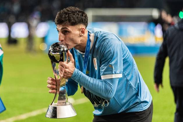 Fifa U20 World Cup Final Uruguay U20 v Italy U20 Uruguay s Andres Ferrari after the Fifa U20 World Cup Final match Uruguay U20 vs Italy U20 at La Plata Stadium, Tolosa, Argentina, 11th June 2023 (Photo by Mateo Occhi News Images) Tolosa La Plata Stadium La Plata Argentina Copyright: xMateoxOcchi NewsxImagesx
