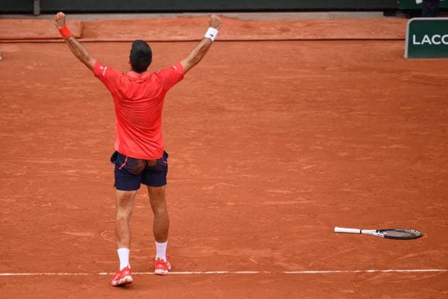 Novak Djokovic Wins Final Of French Open Novak Djokovic of Serbia celebrates histoire victory his Men s Singles Final match against Casper Ruud during of the 2021 French Open at Roland Garros on June 11, 2023 in Paris, France. Photo by Laurent Zabulon ABACAPRESS.COM Paris France  Copyright: xZabulonxLaurent ABACAx 856639_018 ZabulonxLaurent ABACAx 856639_018