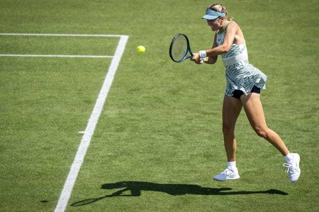 ROSMALEN - Victoria Azarenka (RUS) in action against Natalija Stevanovic (RUS) on the first day of the Libema Open tennis tournament in Rosmalen. AP SANDER KING xVIxANPxSportx xxANPxIVx 471453479 originalFilename: 471453479.jpg