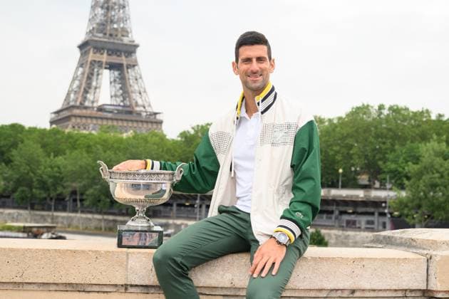 French Open - Novak Djokovic Poses With His Trophy Novak Djokovic of Serbia poses with The Musketeers? Cup after winning his 23rd grand slam trophy on the Bir-Hakeim bridge after winning the Men s Singles Title in the 2023 French Open on June 12, 2023 in Paris, France. Photo by Laurent Zabulon ABACAPRESS.COM attend the French Open 2021 at Roland Garros on June 11, 2023 in Paris, France. Photo by Laurent Zabulon ABACAPRESS.COM Paris France  Copyright: xZabulonxLaurent ABACAx 856704_003 ZabulonxLaurent ABACAx 0259523397st