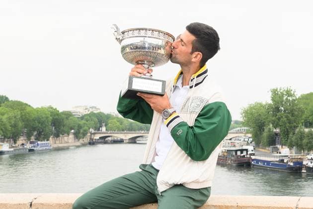 French Open - Novak Djokovic Poses With His Trophy Novak Djokovic of Serbia poses with The Musketeers? Cup after winning his 23rd grand slam trophy on the Bir-Hakeim bridge after winning the Men s Singles Title in the 2023 French Open on June 12, 2023 in Paris, France. Photo by Laurent Zabulon ABACAPRESS.COM attend the French Open 2021 at Roland Garros on June 11, 2023 in Paris, France. Photo by Laurent Zabulon ABACAPRESS.COM Paris France  Copyright: xZabulonxLaurent ABACAx 856704_019 ZabulonxLaurent ABACAx 0259523591st