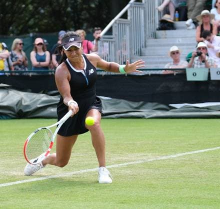 12th June 2023; Nottingham Tennis Centre, Nottingham, England: Rothesay Nottingham Open, Day 1; Heather Watson (GBR) plays a lob shot to Jule Niemeier (GER)  ActionPlus12519505 PaulxBonser