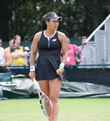 12th June 2023; Nottingham Tennis Centre, Nottingham, England: Rothesay Nottingham Open, Day 1; Heather Watson (GBR) waiting to serve to Jule Niemeier (GER)  ActionPlus12519508 PaulxBonser