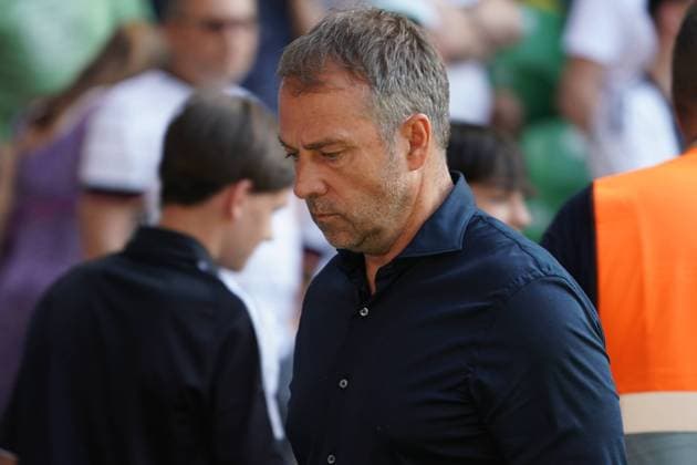 National coach Hansi Flick Germany Germany disappointed and angry 12 06 2023 Germany vs Ukraine, Weserstadion Bremen, friendly match, 1000 match in international history