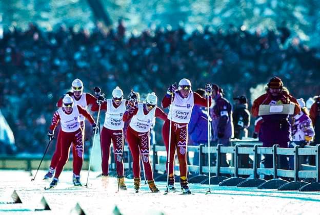 Women s biathlon 15 km individual Course Patrol in the Women s biathlon 15 km individual competition at the 1994 Olympic Winter games, Winterspiele,Spiele, Summer games Lillehammer Birkebeineren Ski Stadium Norway Copyright: xDuomo PCNx OL9403 218014