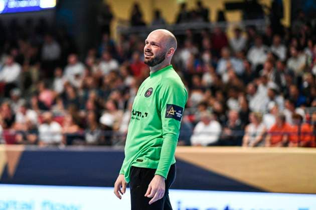Handball - Champions League - PSG Vs THW Kiel Vincent Gerard during the EHF Champions League, Quarter-finals, 1st leg handball match between Paris Saint-Germain (PSG) and THW Kiel on May 11, 2022 at Pierre de Coubertin stadium in Paris, France. Photo by Victor Joly ABACAPRESS.COM Paris France  Copyright: xJolyxVictor ABACAx 809709_027 JolyxVictor ABACAx 809709_027