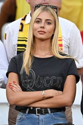 World Cup - Vip?s At Belgium v Morocco Kevin De Bruyne wife, Michele Lacroix attends Belgium v Morocco match of the FIFA World Cup, WM, Weltmeisterschaft, Fussball Qatar 2022 at Al Thumama Stadium in Doha, Qatar on November 27, 2022. Photo by Laurent Zabulon ABACAPRESS.COM Doha Qatar  Copyright: xZabulonxLaurent ABACAx 833261_014 ZabulonxLaurent ABACAx 833261_014