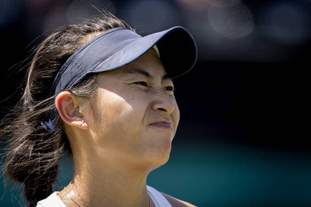 ROSMALEN - Carol Zhao (CAN) in action against Veronika Kudermetova (RUS) on the third day of the Libema Open tennis tournament in Rosmalen. AP SANDER KING xVIxANPxSportx xxANPxIVx 471597476 originalFilename: 471597476.jpg