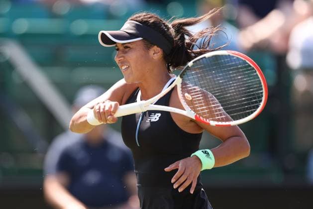 Mandatory Credit: Photo by Ryan Browne Shutterstock (13961285ci) Heather Watson of Great Britain during her round of 16 match against Tatjana Maria of Germany. Rothesay Open, Day Three, Tennis, Nottingham Tennis Centre, Nottingham, UK - 14 Jun 2023 Rothesay Open, Day Three, Tennis, Nottingham Tennis Centre, Nottingham, UK - 14 Jun 2023 Copyright: xRyanxBrowne Shutterstockx 13961285ci