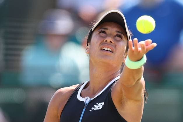 Mandatory Credit: Photo by Ryan Browne Shutterstock (13961285cn) Heather Watson of Great Britain during her round of 16 match against Tatjana Maria of Germany. Rothesay Open, Day Three, Tennis, Nottingham Tennis Centre, Nottingham, UK - 14 Jun 2023 Rothesay Open, Day Three, Tennis, Nottingham Tennis Centre, Nottingham, UK - 14 Jun 2023 Copyright: xRyanxBrowne Shutterstockx 13961285cn