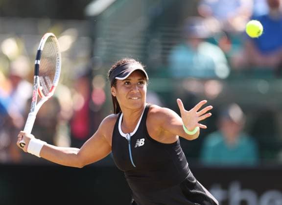 Mandatory Credit: Photo by Ryan Browne Shutterstock (13961285cu) Heather Watson of Great Britain during her round of 16 match against Tatjana Maria of Germany. Rothesay Open, Day Three, Tennis, Nottingham Tennis Centre, Nottingham, UK - 14 Jun 2023 Rothesay Open, Day Three, Tennis, Nottingham Tennis Centre, Nottingham, UK - 14 Jun 2023 Copyright: xRyanxBrowne Shutterstockx 13961285cu