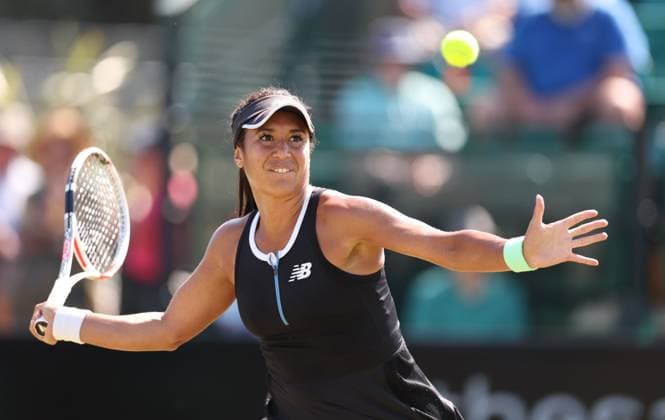 Mandatory Credit: Photo by Ryan Browne Shutterstock (13961285cv) Heather Watson of Great Britain during her round of 16 match against Tatjana Maria of Germany. Rothesay Open, Day Three, Tennis, Nottingham Tennis Centre, Nottingham, UK - 14 Jun 2023 Rothesay Open, Day Three, Tennis, Nottingham Tennis Centre, Nottingham, UK - 14 Jun 2023 Copyright: xRyanxBrowne Shutterstockx 13961285cv