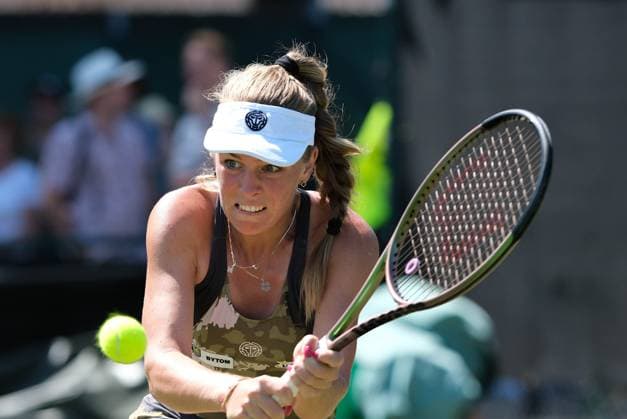 14th June 2023; Nottingham Tennis Centre, Nottingham, England: Rothesay Nottingham Open, Day 3; Magdalena Frech (POL) during the match with Lin Zhu (CHN)  ActionPlus12519638 PaulxBonser