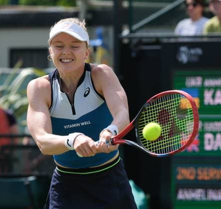 15th June 2023; Nottingham Tennis Centre, Nottingham, England: Rothesay Nottingham Open, Day 4; Harriet Dart (GBR) plays a volley shot to Anhelina Kalinina (UKR) in her two set win  ActionPlus12519733 PaulxBonser