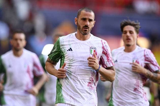 Foto Fabio Ferrari LaPresse 15 Giugno 2023 - Enschede, Paesi Bassi - calcio - Spagna v Italia - Uefa Nations League - Semi-finale - FC Twente Stadion-Enschede. Nella foto: Leonardo Bonucci (Italy) June 15, 2023 Enschede, Netherland - sport, calcio - Spain v Italy - Uefa Nations League - Semi-finale - FC Twente Stadion-Enschede. In the pic: Leonardo Bonucci (Italy)  Copyright: xFabioxFerrari LaPressex