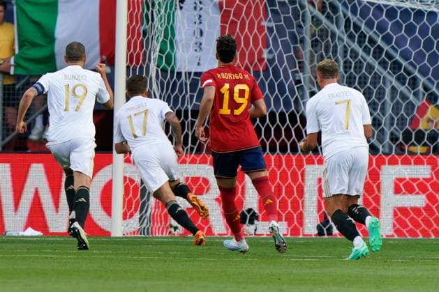 Ciro Immobile (Italy) scores a goal of 1-1 during Semifinal - Spain vs Italy, football UEFA Nations League match in Enschede, Netherlands, June 15 2023  Copyright: xEmmanuelexMastrodonato IPAxSportx xLivexMediax 0 IPA_IPA38651103