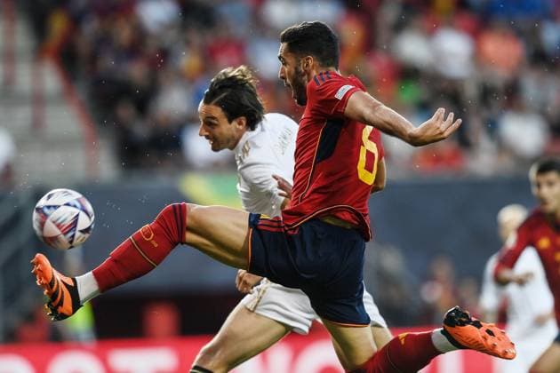 Db Enschede (Olanda) 15 06 2023 - Nations League Spagna-Italia foto Image nella foto: Mikel Merino 