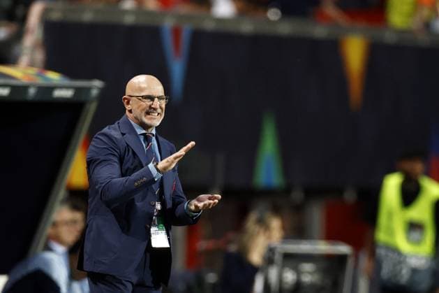 ENSCHEDE - Spain coach Luis de la Fuente during the UEFA Nations League semifinal match between Spain and Italy at Stadion De Grolsch Veste on June 15, 2023 in Enschede, Netherlands. ANP MAURICE VAN STEEN netherlands out - belgium out Enschede xVIxxIVx 471695109 originalFilename: 0260103637st.jpg