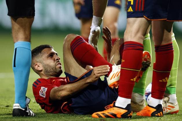 ENSCHEDE - Jordi Alba of Spain during the UEFA Nations League semi-final match between Spain and Italy at Stadion De Grolsch Veste on June 15, 2023 in Enschede, Netherlands. ANP MAURICE VAN STEEN netherlands out - belgium out Enschede xVIxxIVx 471695166 originalFilename: 0260103638st.jpg