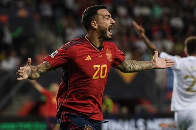 Db Enschede (Olanda) 15 06 2023 - Nations League Spagna-Italia foto Image nella foto: esultanza gol Joselu 