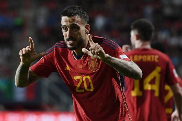 Db Enschede (Olanda) 15 06 2023 - Nations League Spagna-Italia foto Image nella foto: esultanza gol Joselu 