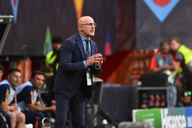 Netherlands, Enschede, 150623. Spanish coach Jorge Luis De La Fuente during the UEFA Nations League semi-final match between Spain and Italy at De Grolsch Veste Stadium. Photo: Ante Cizmic CROPIX Split CROATIA Copyright: xxAntexCizmicx spanjolska_italija22-150624